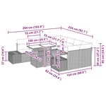 vidaXL Canapé de jardin 9 pièces avec coussins gris en poly rotin