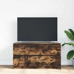 vidaXL Meuble TV chêne fumé 100x35x54 cm bois d'ingénierie