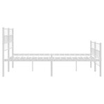 vidaXL Cadre de lit métal avec tête de lit/pied de lit blanc 140x200cm