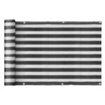 Lot de 2 brise-vue renforcés occultants HDPE haute densité 52 œillets + 4 cordons dim. 5L x 0 90H m gris blanc rayé