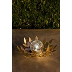 Nenuphar solaire GALIX G4495 - Metal  Or et Verre craquelé - 7 Lumens - 26 cm