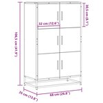 vidaXL Buffet haut chêne marron 68x35x106 5 cm bois ingénierie métal