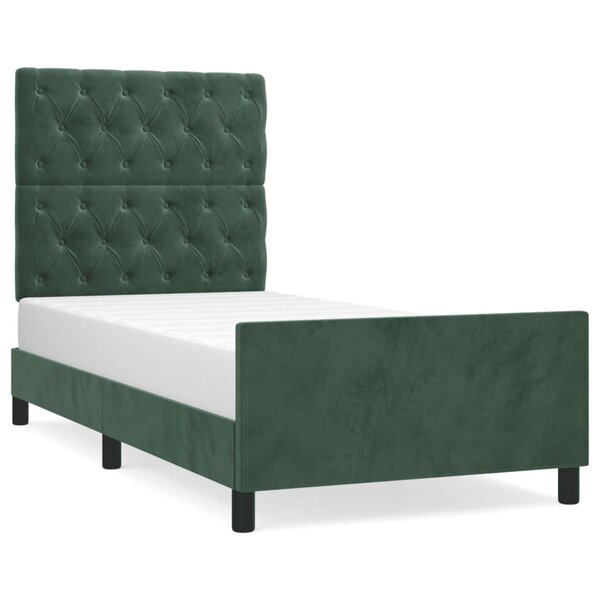 vidaXL Cadre de lit sans matelas vert foncé 80x200 cm velours