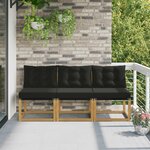 vidaXL 3 Pièce Sofa de milieu extérieur