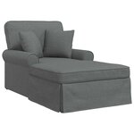 vidaXL Chaise lounge avec jupe Gris foncé 91 x 157 x 91 cm tissu