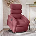 vidaXL Fauteuil inclinable électrique rouge bordeaux tissu