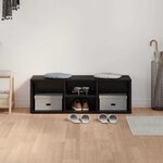 vidaXL Banc à chaussures Chêne noir 102 x 35 x 35 cm Bois d'ingénierie