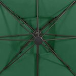 vidaXL Parasol de jardin en porte-à-faux avec double toit vert