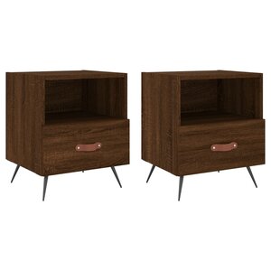 vidaXL Tables de chevet 2 Pièces chêne marron 40x35x47 5 cm
