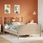 vidaXL Lit bibliothèque sans matelas 140x200 cm bois massif de pin