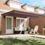 vidaXL Cadre d'auvent Marron 400 × 300 cm Polyester avec revêtement PU
