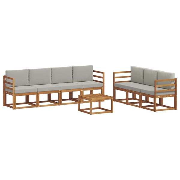 vidaXL Ensemble de canapés d'extérieur 8 pc Gris Naturel et Clair
