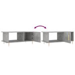 vidaXL Table basse gris béton 90x50x40 cm bois d'ingénierie