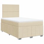vidaXL Sommier à lattes de lit avec matelas Crème 120x200 cm Tissu