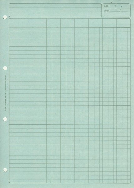 Bloc Audit 6 Colonnes + entête 297X210 80 Pages Bleu ELVE