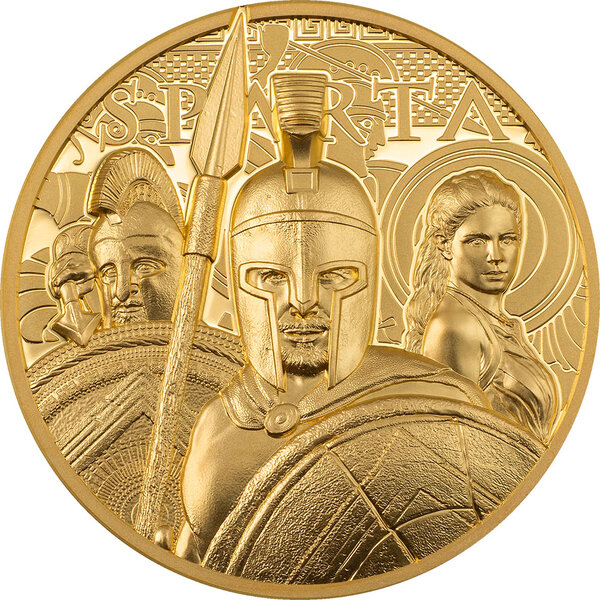 Pièce de monnaie en or 250 dollars g 31.1 (1 oz) millésime 2023 sparta sparta