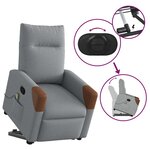 vidaXL Fauteuil de massage inclinable Gris clair Tissu