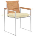 vidaXL Chaises de jardin lot de 6 avec coussins Bois de teck massif