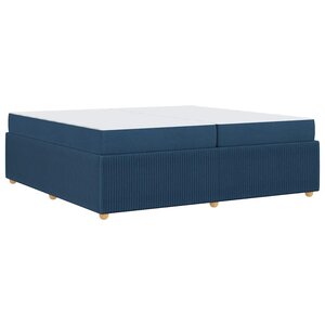 vidaXL Cadre de lit avec matelas avec matelas Bleu 200 x 200 cm tissu