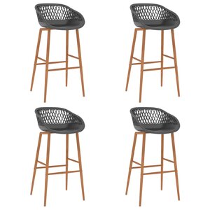 vidaXL Chaises de bar lot de 4 gris