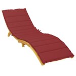 vidaXL Coussin de chaise longue rouge bordeaux 200x50x3cm tissu oxford