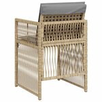 vidaXL Chaises de jardin avec coussins lot de 4 mélange beige