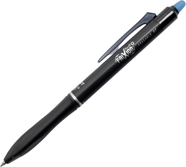 LOT de 12 Stylo effaçable Pilot Frixion Ball Plus - Pointe de 0 7 mm et trait de 0 35 mm - Rechargeable - 80   plastique recyclé - Bleu