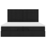 VidaXL Cadre de lit ottoman avec matelas noir 200x200cm tissu
