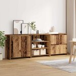 vidaXL Buffets 3 Pièces Bois ancien 70 x 41 x 75 cm Bois d'ingénierie