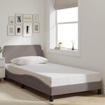 vidaXL Cadre de lit sans matelas taupe 100x200 cm tissu