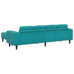 vidaXL Ensemble de Canapés Turquoise Velours