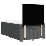vidaXL Sommier à lattes de lit avec matelas Gris foncé 120x200cm Tissu