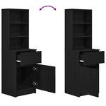 vidaXL Table de chevet noir 39x35x125 cm bois d’ingénierie