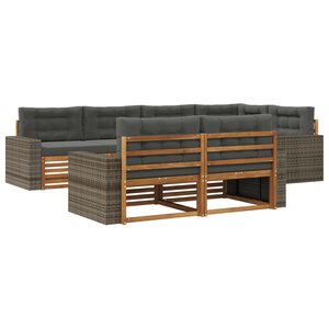 vidaXL Ensemble de canapés d'extérieur 7 pc Naturel et Anthracite