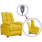vidaXL Fauteuil de massage Jaune Tissu