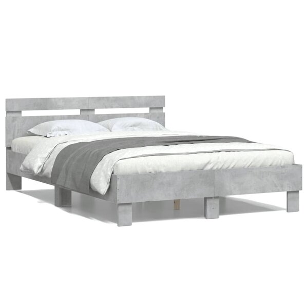 vidaXL Cadre de lit sans matelas gris béton 120x190 cm
