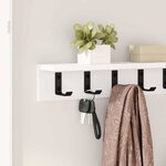 vidaXL Porte-manteau mural Blanc 60 x 10 5 x 10 5 cm Bois d'ingénierie