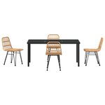 vidaXL Ensemble de salle à manger pour jardin 5 Pièces Marron Poly rotin