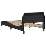 vidaXL Cadre de lit Dover noir 100x200 cm velours