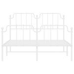 vidaXL Cadre de lit métal sans matelas et pied de lit blanc 150x200 cm
