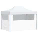 vidaXL Tente de réception pliable avec 3 parois 280x410x315 cm Acier Blanc