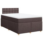 vidaXL Sommier à lattes de lit et matelas marron foncé 120x190cm tissu