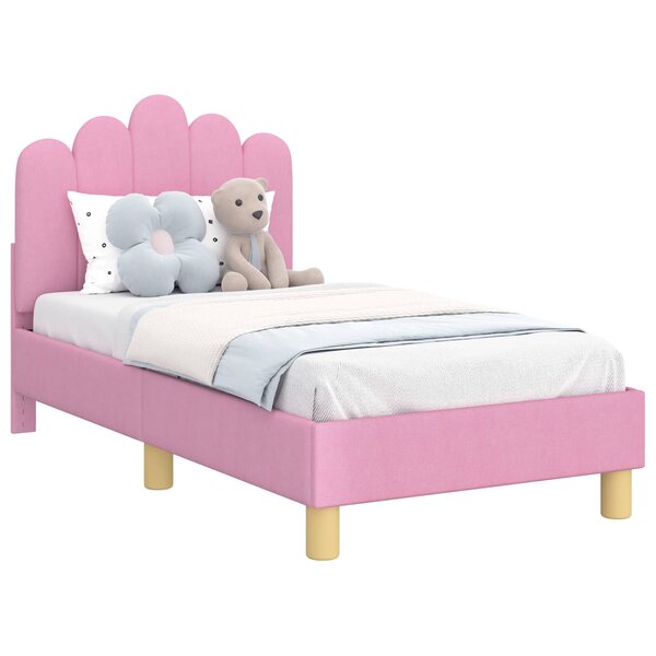 vidaXL Cadre de lit pour tout-petit avec tête de lit Rose 70 x 140 cm