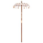 vidaXL Parasol balinais 260 Crème 95-100 cm Coton et bois massif