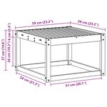 vidaXL Table de jardin Bois d'Acacia Massif Blanc 59 x 59 x 37 cm