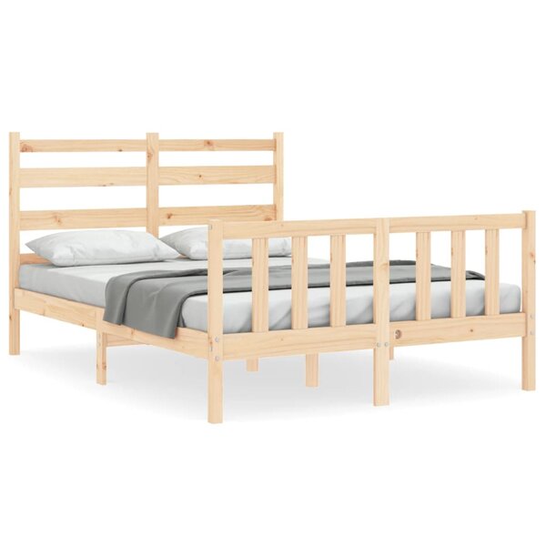 vidaXL Cadre de lit avec tête de lit 140x200 cm bois massif