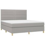 vidaXL Sommier à lattes de lit matelas et LED Gris clair 160x200 cm