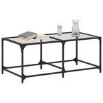 vidaXL Table basse avec dessus en verre transparent 98 5x50x40cm acier