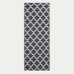 Tapis extérieur terrasse réversible - Tapis de jardin imperméable et résistant UV - Nola - Noir- 75x200 cm - HOMESCAPES