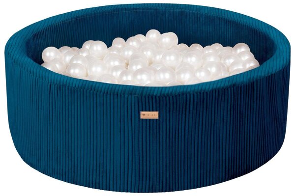 Piscine à balles en velours côtelé avec 300 balles  diamètre env. 90 cm  bleu marine